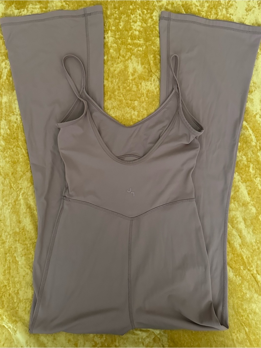 JoyLab tan beige flared jumpsuit with thin straps - Picture 3 of 4